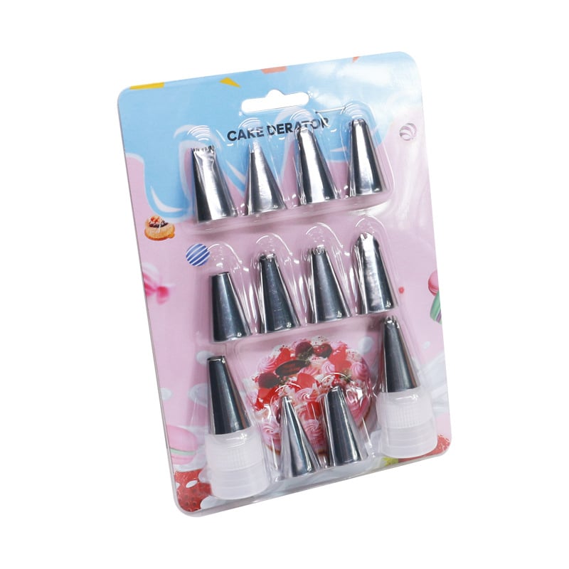 Sada konvertorov na zdobenie z nehrdzavejúcej ocele, 14 kusov, dekoratív set s PP komponentami na pečenie