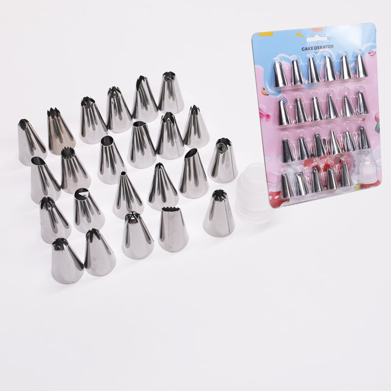 Sada konvertorov na zdobenie z nehrdzavejúcej ocele, 14 kusov, dekoratív set s PP komponentami na pečenie