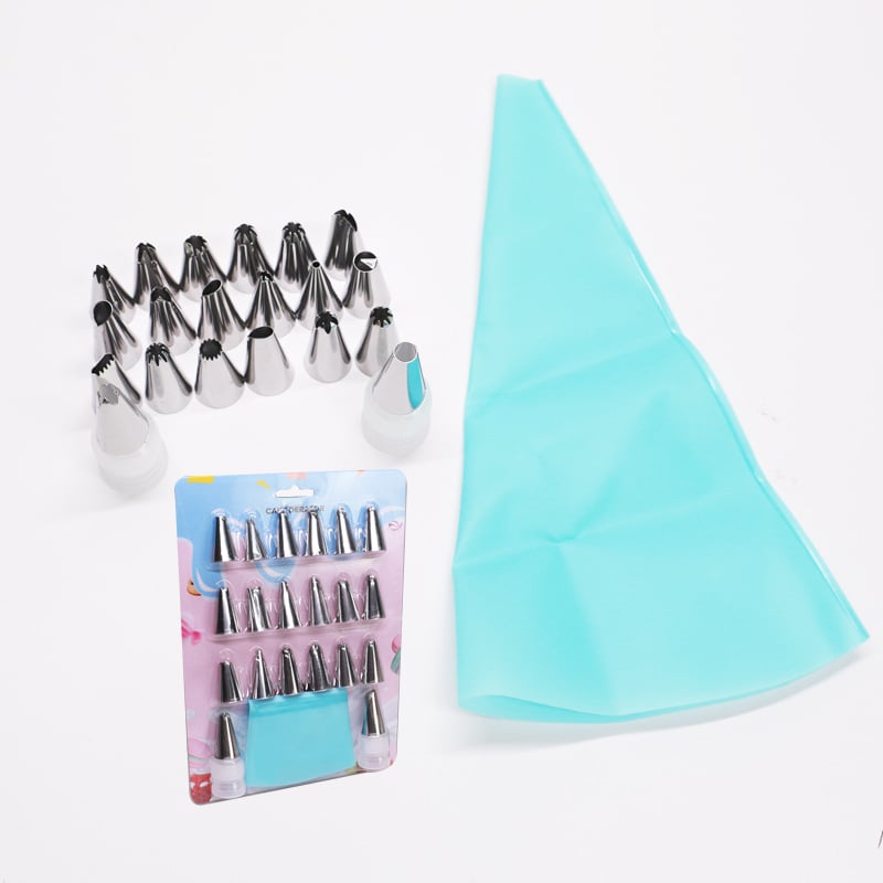 Sada konvertorov na zdobenie z nehrdzavejúcej ocele, 14 kusov, dekoratív set s PP komponentami na pečenie