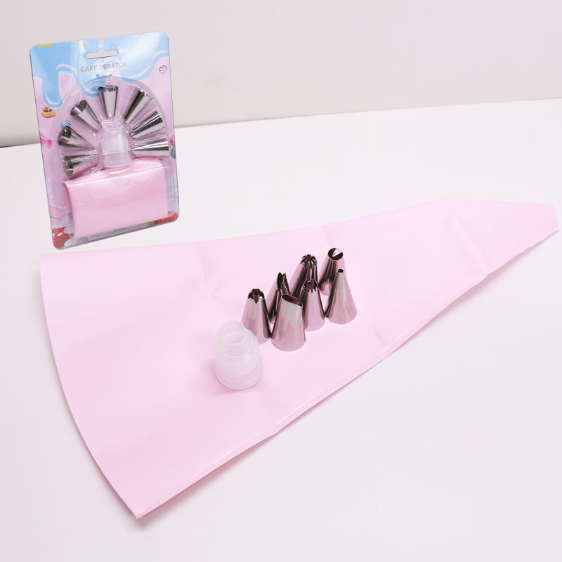 Sada konvertorov na zdobenie z nehrdzavejúcej ocele, 14 kusov, dekoratív set s PP komponentami na pečenie