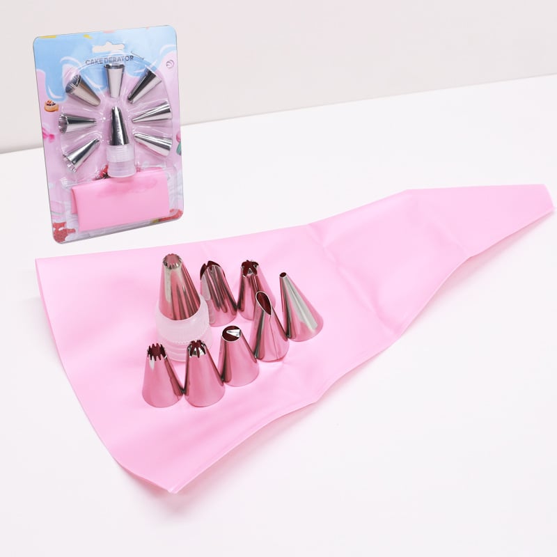 Sada konvertorov na zdobenie z nehrdzavejúcej ocele, 14 kusov, dekoratív set s PP komponentami na pečenie