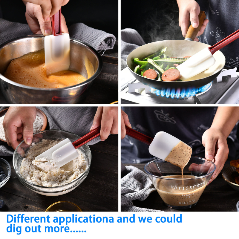 Kleidason 3-dielny silikonový set špachtiel s predĺženými rukoväťami na pečenie