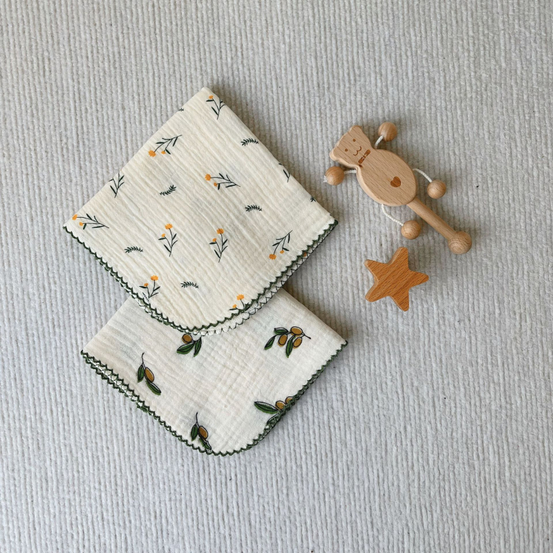 Ins Style Korejská detská mäkká štvorcová utierka – bavlna viac než 95%, unisex, absorbuje pot, pre deti 0–6 rokov