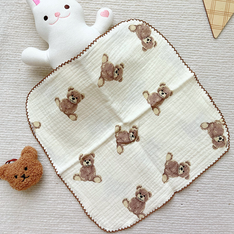 Ins Style Korejská detská mäkká štvorcová utierka – bavlna viac než 95%, unisex, absorbuje pot, pre deti 0–6 rokov