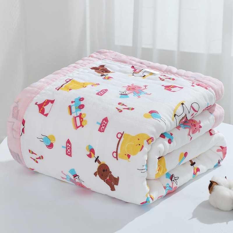 Detský gáza uterák do kúpeľa – hrubý na zimu, hmotnosť nad 500 g, priadza 40s, okrajové šitie, Jacquard, jednoduché tkanie, tlač loga, možnosť prispôsobenia