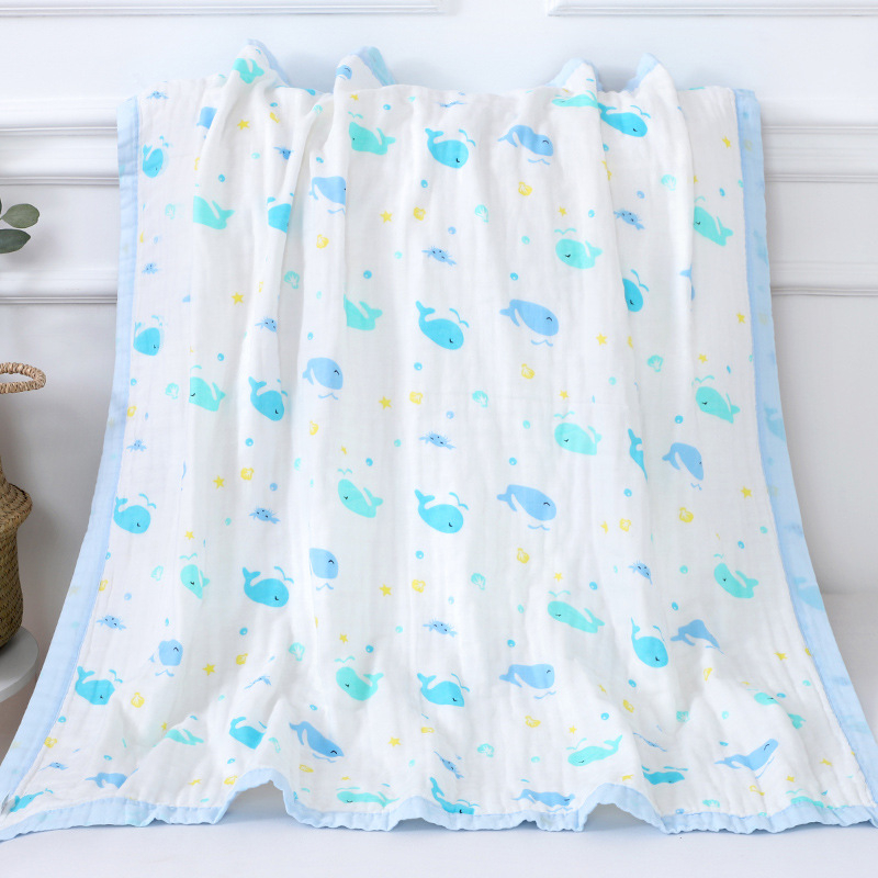 Detský gáza uterák do kúpeľa – hrubý na zimu, hmotnosť nad 500 g, priadza 40s, okrajové šitie, Jacquard, jednoduché tkanie, tlač loga, možnosť prispôsobenia