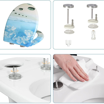 Toaletné sedadlo s mäkkou výstelkou, U-tvar, moderný minimalistický štýl, vzdialenosť dier 155 mm (nastaviteľná), vzorovaný povrch, model WD-819