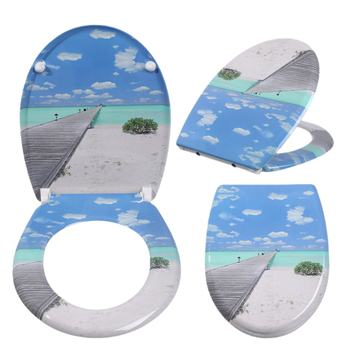 Toaletné sedadlo s mäkkou výstelkou, U-tvar, moderný minimalistický štýl, vzdialenosť dier 155 mm (nastaviteľná), vzorovaný povrch, model WD-819