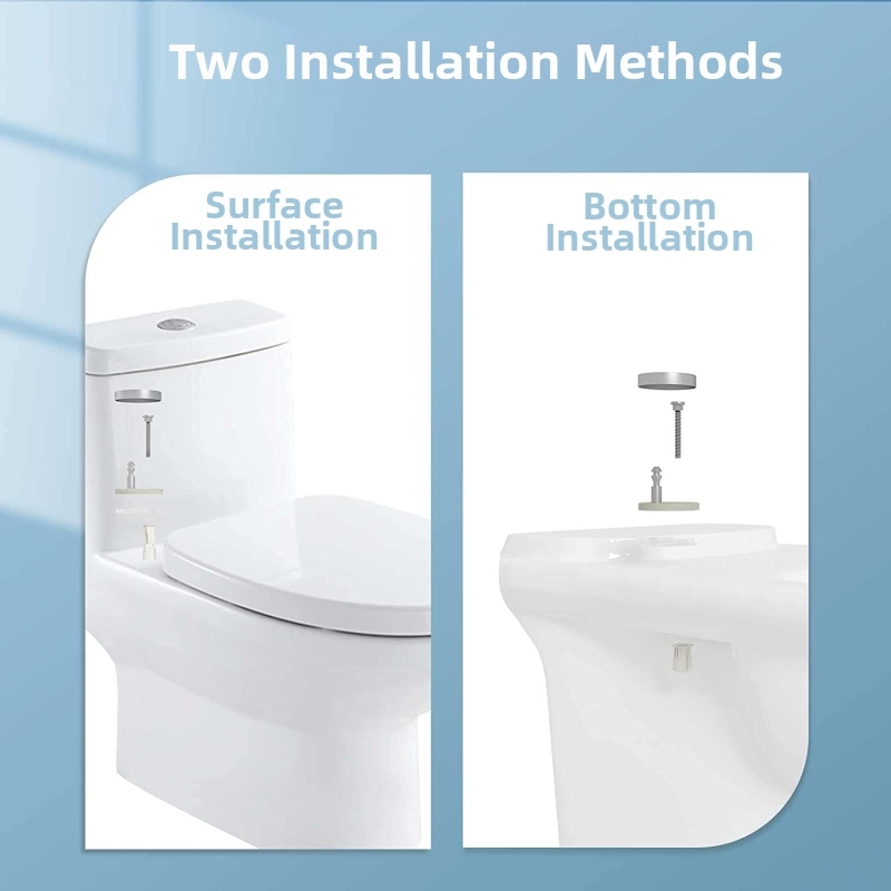 Toaletes sēdeklis ar mīkstu uzlikumu, U-formas dizains, mūsdienīgs minimālisma stils, caurumu attālums 155 mm (regulējams), raksts uz virsmas, modelis WD-819