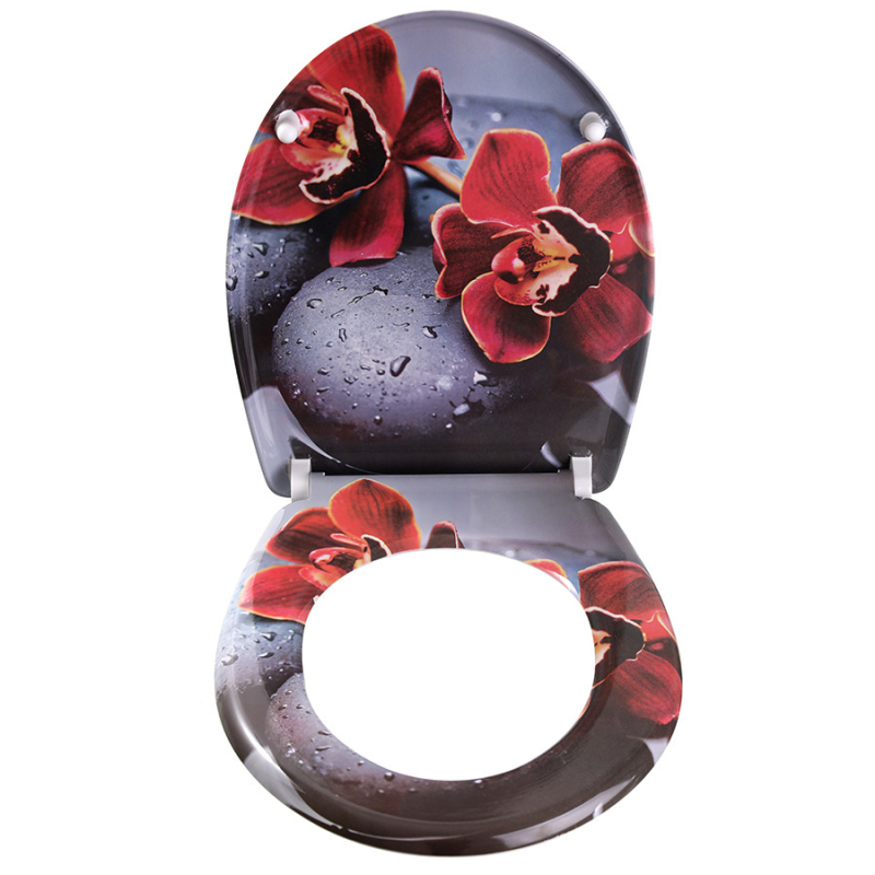 Toaletné sedadlo s mäkkou výstelkou, U-tvar, moderný minimalistický štýl, vzdialenosť dier 155 mm (nastaviteľná), vzorovaný povrch, model WD-819