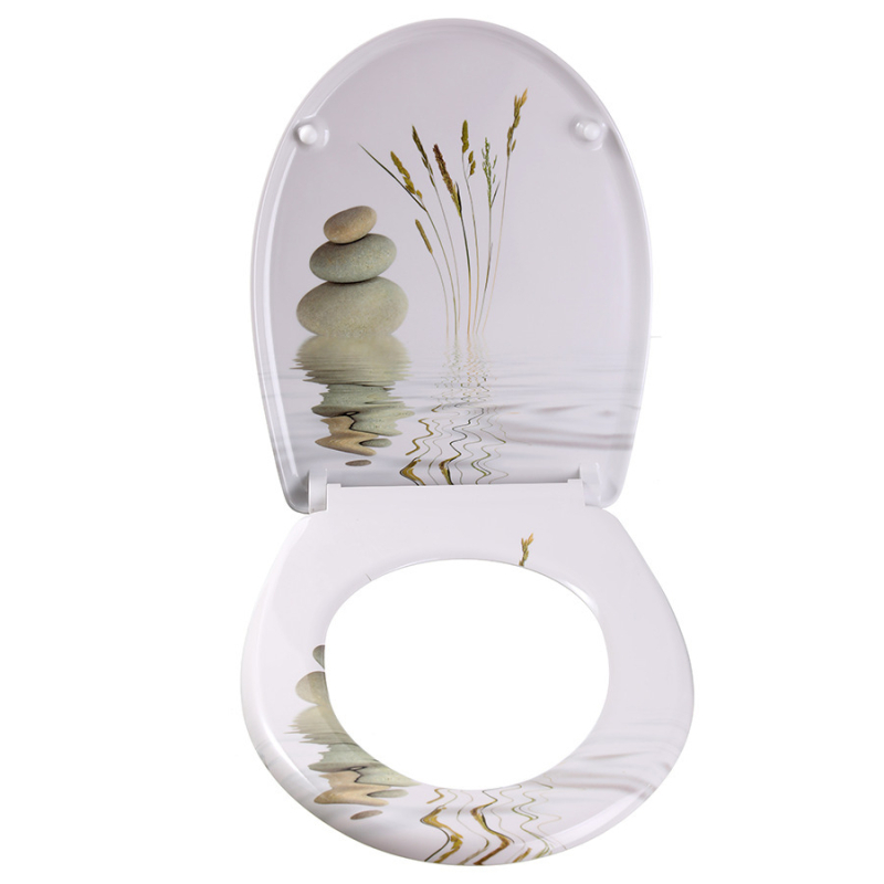 Toaletné sedadlo s mäkkou výstelkou, U-tvar, moderný minimalistický štýl, vzdialenosť dier 155 mm (nastaviteľná), vzorovaný povrch, model WD-819