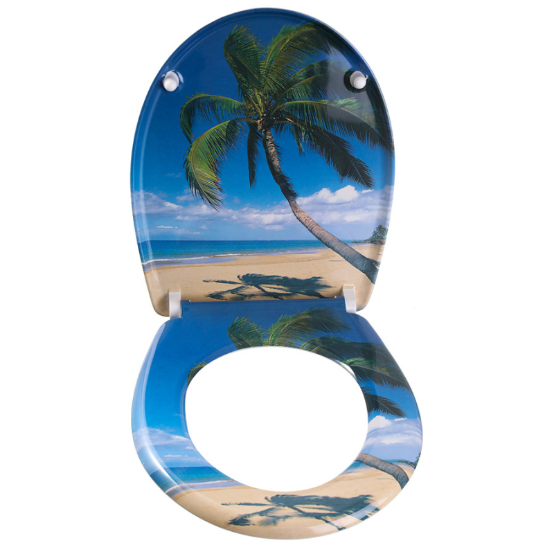 Toaletné sedadlo s mäkkou výstelkou, U-tvar, moderný minimalistický štýl, vzdialenosť dier 155 mm (nastaviteľná), vzorovaný povrch, model WD-819