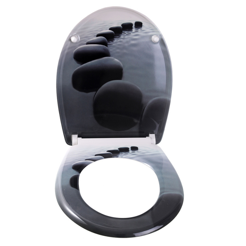 Toaletné sedadlo s mäkkou výstelkou, U-tvar, moderný minimalistický štýl, vzdialenosť dier 155 mm (nastaviteľná), vzorovaný povrch, model WD-819