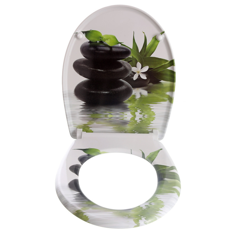 Toaletné sedadlo s mäkkou výstelkou, U-tvar, moderný minimalistický štýl, vzdialenosť dier 155 mm (nastaviteľná), vzorovaný povrch, model WD-819