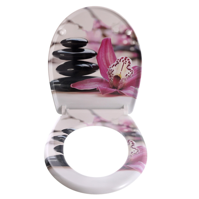 Toaletné sedadlo s mäkkou výstelkou, U-tvar, moderný minimalistický štýl, vzdialenosť dier 155 mm (nastaviteľná), vzorovaný povrch, model WD-819