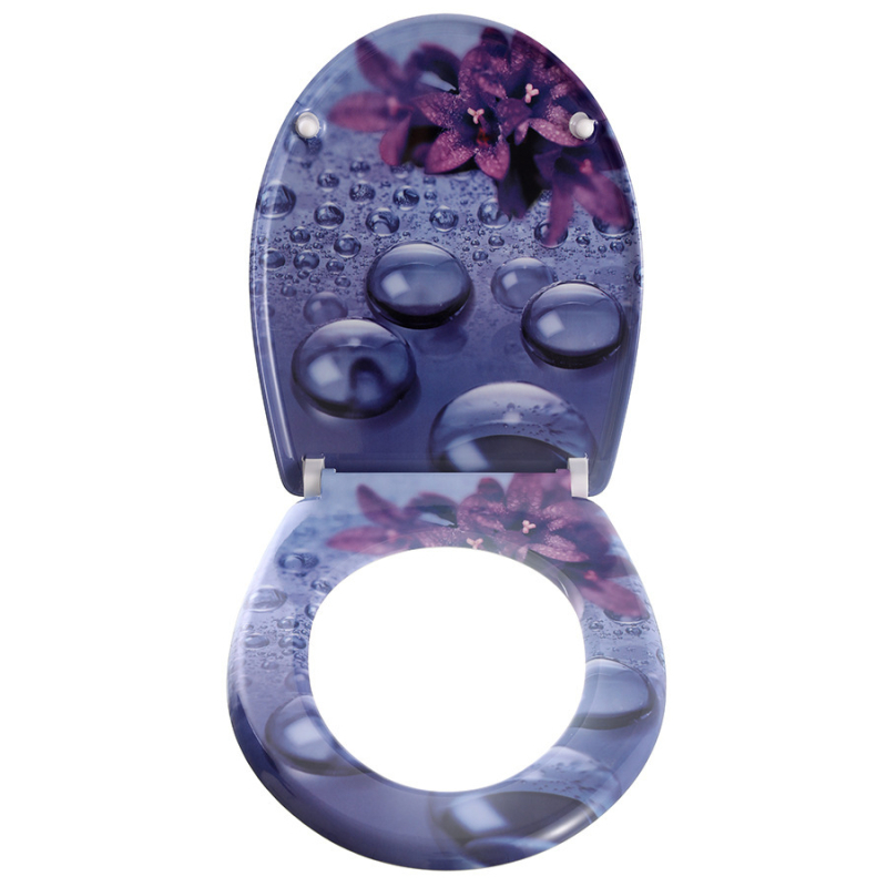 Toaletné sedadlo s mäkkou výstelkou, U-tvar, moderný minimalistický štýl, vzdialenosť dier 155 mm (nastaviteľná), vzorovaný povrch, model WD-819