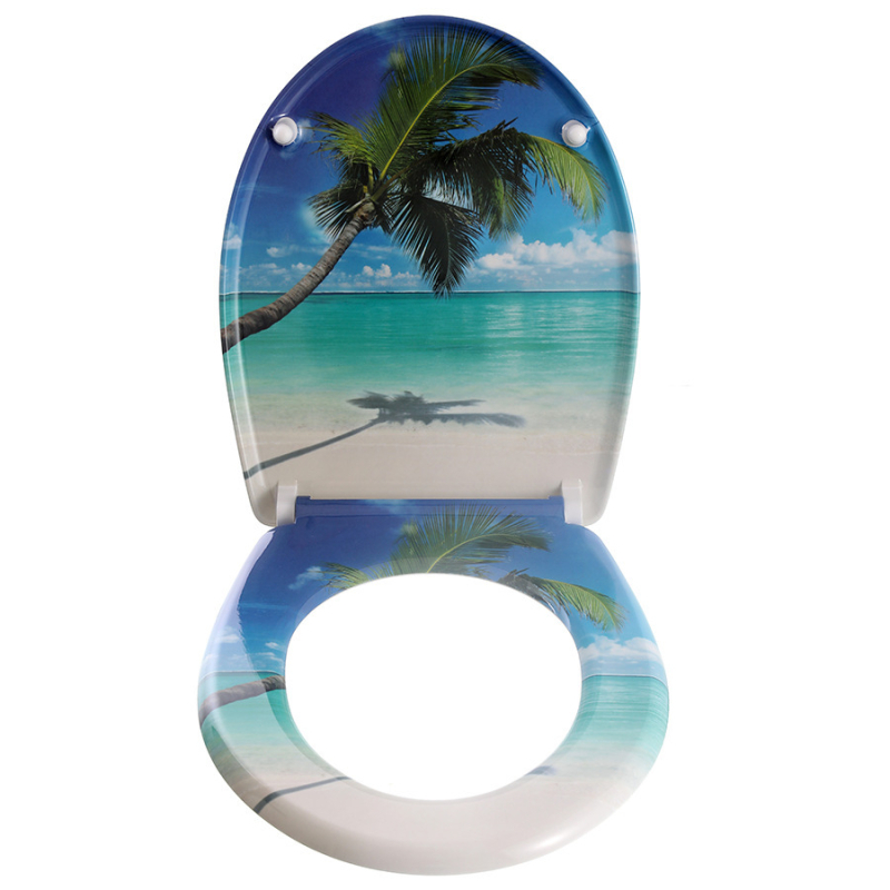 Toaletné sedadlo s mäkkou výstelkou, U-tvar, moderný minimalistický štýl, vzdialenosť dier 155 mm (nastaviteľná), vzorovaný povrch, model WD-819