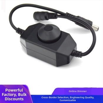 LED dimer do skrine s ručným otáčacím ovládačom, plynulé stmievanie 0–100%, DC 5V/12–24V, DC výstupná línia