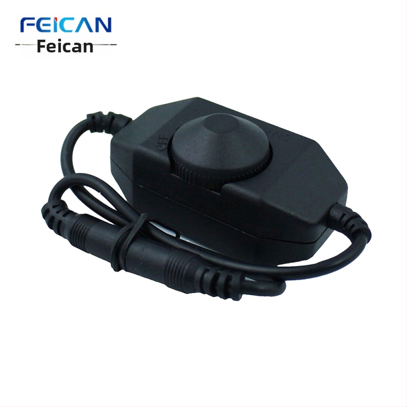 Skapja LED dimmeris ar manuālo pagrieziena vadību, bezpakāpju regulēšana 0–100%, DC 5V/12–24V, DC izejas līnija