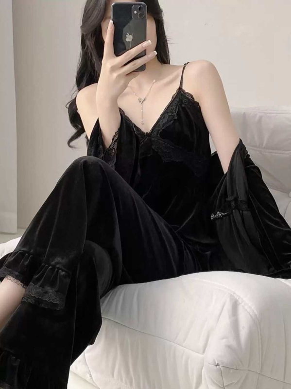 Noćni set za kućnu upotrebu – Island Velvet, debeo, 181–200 g/m², dugi rukavi