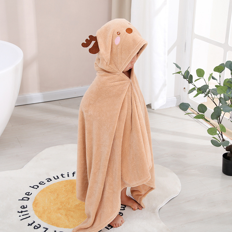 Detský uterák na kúpanie s kapucňou, 80% polyester + 20% polyamid, 200–300 g