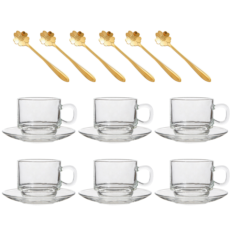 Sklenený pohár úkladný stojan na zoraďovanie – súprava hrnčekov a podšálok v európskom štýle