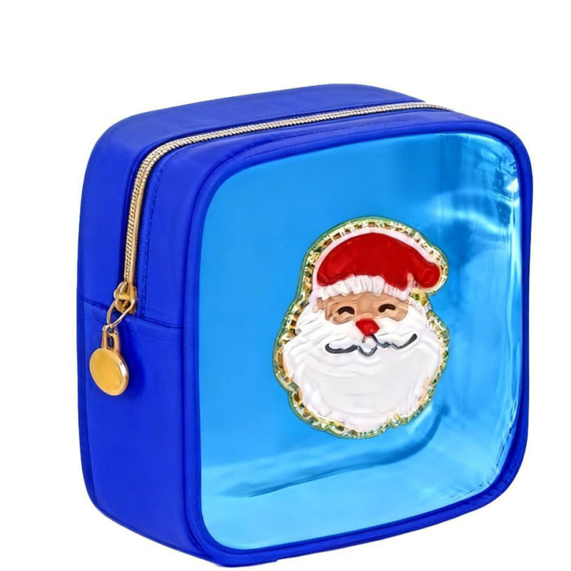 Taška na make-up z PVC, oválny tvar, zapínanie na zips, retiazková rukoväť, viacfunkčná a prenosná