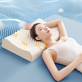 Pár jadier vankúša z prírodného latexu pre dospelých — podpora krku, obdĺžnikový tvar, tkaný jadrový materiál, latex 90%+ obsah