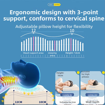 Pár jadier vankúša z prírodného latexu pre dospelých — podpora krku, obdĺžnikový tvar, tkaný jadrový materiál, latex 90%+ obsah