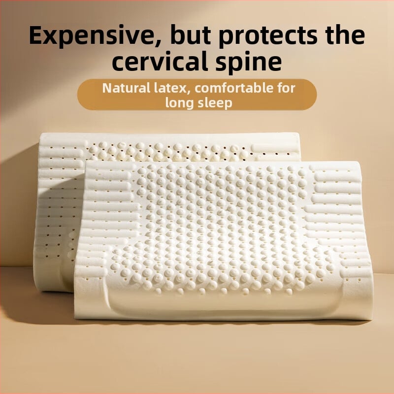 Pár jadier vankúša z prírodného latexu pre dospelých — podpora krku, obdĺžnikový tvar, tkaný jadrový materiál, latex 90%+ obsah
