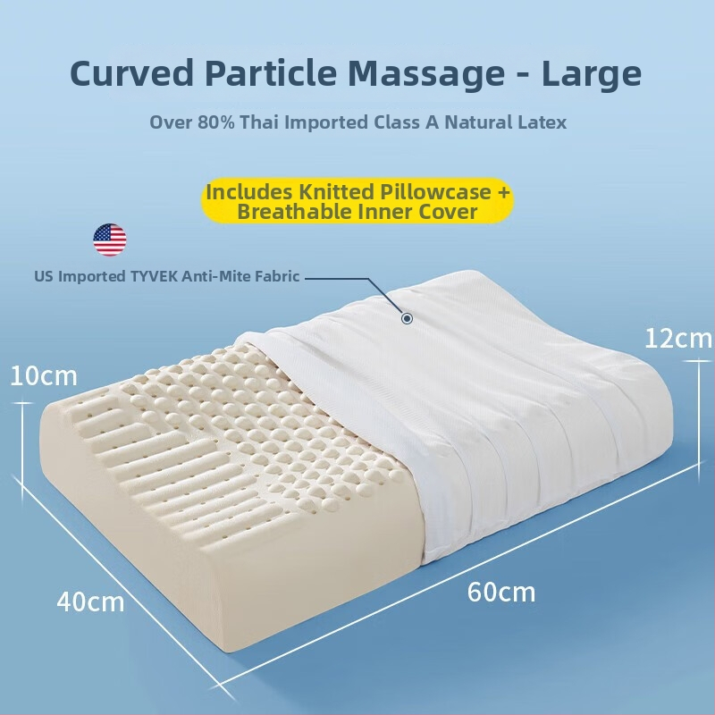 Pár jadier vankúša z prírodného latexu pre dospelých — podpora krku, obdĺžnikový tvar, tkaný jadrový materiál, latex 90%+ obsah