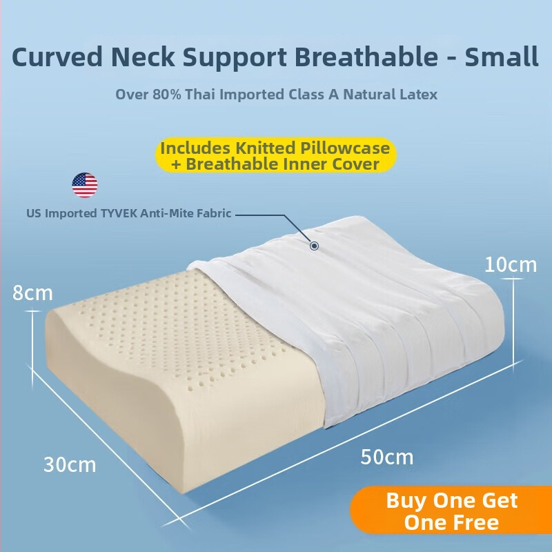 Pár jadier vankúša z prírodného latexu pre dospelých — podpora krku, obdĺžnikový tvar, tkaný jadrový materiál, latex 90%+ obsah