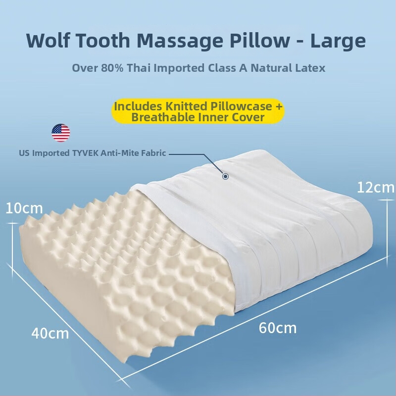 Pár jadier vankúša z prírodného latexu pre dospelých — podpora krku, obdĺžnikový tvar, tkaný jadrový materiál, latex 90%+ obsah