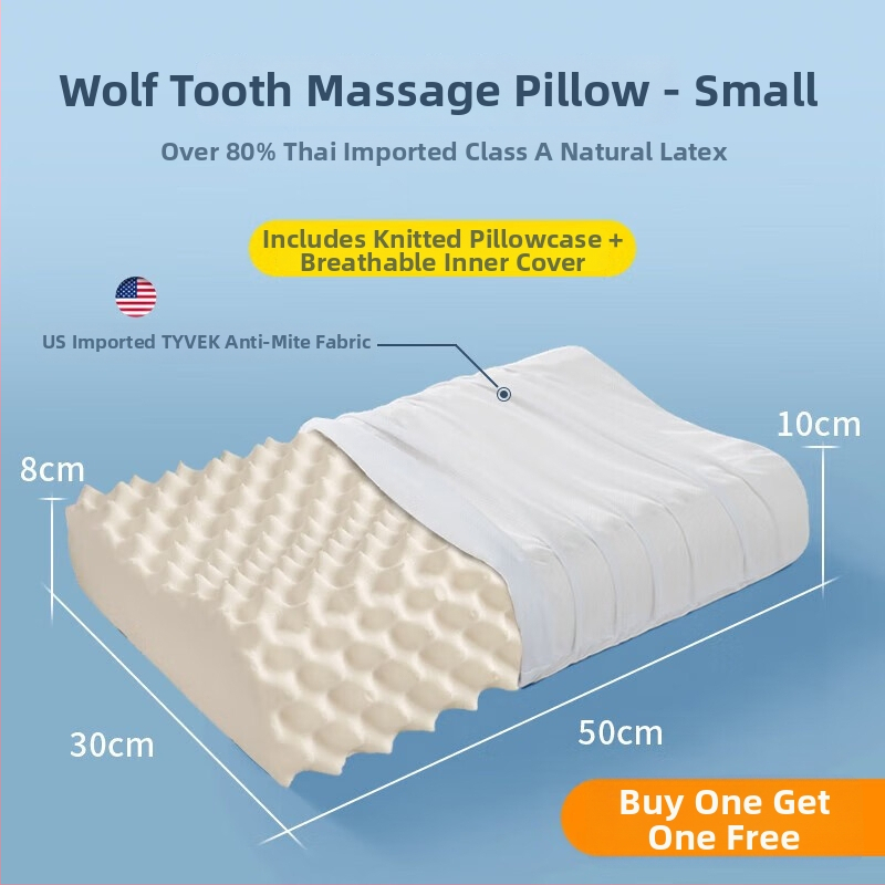 Pár jadier vankúša z prírodného latexu pre dospelých — podpora krku, obdĺžnikový tvar, tkaný jadrový materiál, latex 90%+ obsah