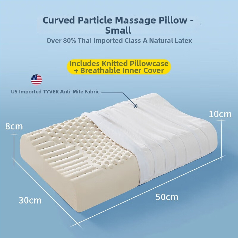 Pár jadier vankúša z prírodného latexu pre dospelých — podpora krku, obdĺžnikový tvar, tkaný jadrový materiál, latex 90%+ obsah