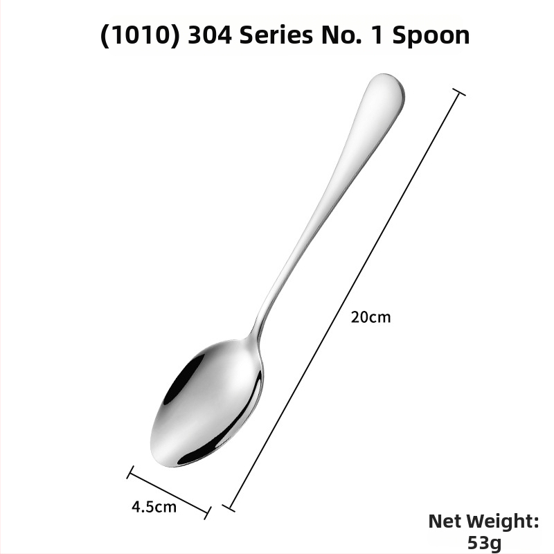 Sada príborov z 304 nerezovej ocele: lyžička, vidlička, nôž s lesklým leštením — Model 0411