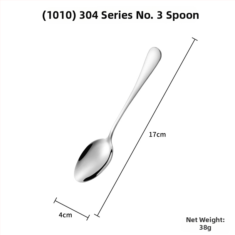 Sada príborov z 304 nerezovej ocele: lyžička, vidlička, nôž s lesklým leštením — Model 0411