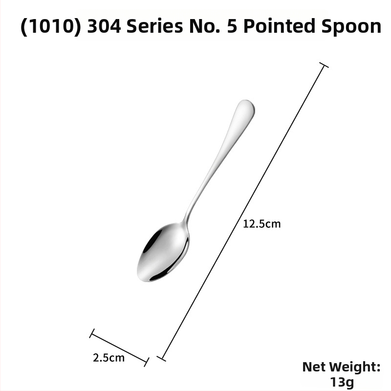Sada príborov z 304 nerezovej ocele: lyžička, vidlička, nôž s lesklým leštením — Model 0411