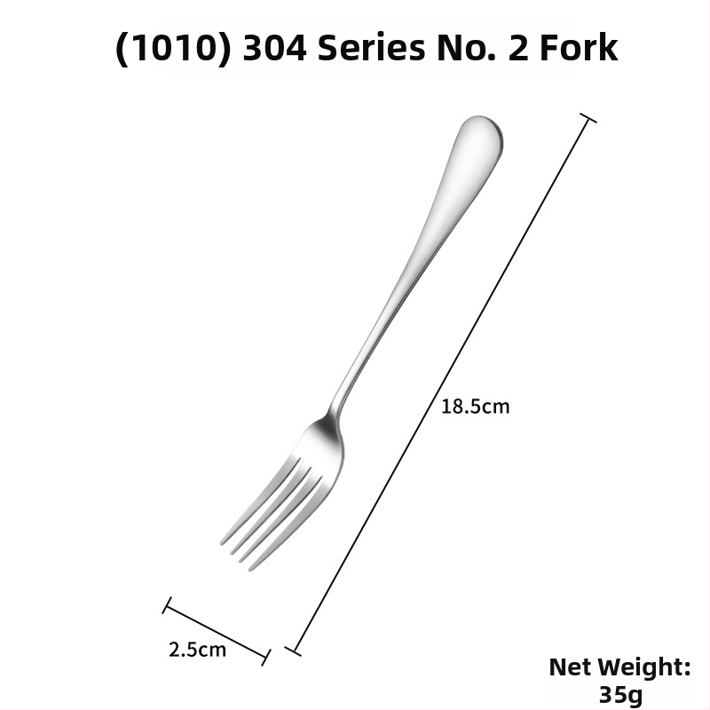 Sada príborov z 304 nerezovej ocele: lyžička, vidlička, nôž s lesklým leštením — Model 0411