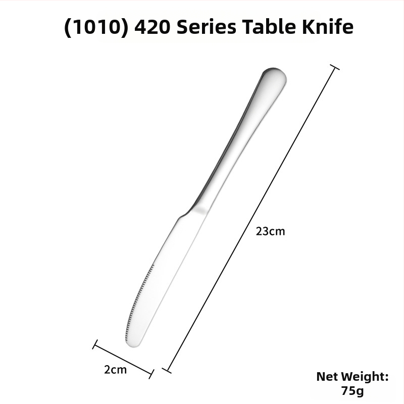 Sada príborov z 304 nerezovej ocele: lyžička, vidlička, nôž s lesklým leštením — Model 0411