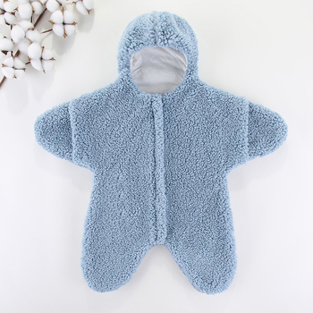 Dojenčadi vreća za spavanje s razdvojenim nogama, lamb fleece, debeli i topli, zaštita od otvaranja deke, za proljeće, jesen i zimu, uzorak morske zvijezde
