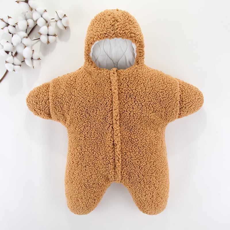 Dojenčadi vreća za spavanje s razdvojenim nogama, lamb fleece, debeli i topli, zaštita od otvaranja deke, za proljeće, jesen i zimu, uzorak morske zvijezde