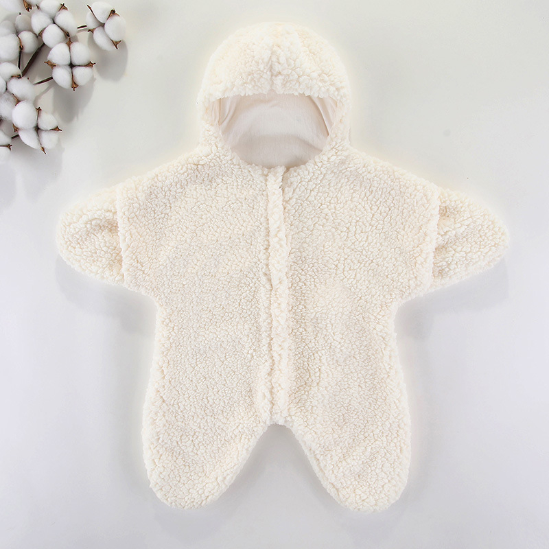 Dojenčadi vreća za spavanje s razdvojenim nogama, lamb fleece, debeli i topli, zaštita od otvaranja deke, za proljeće, jesen i zimu, uzorak morske zvijezde