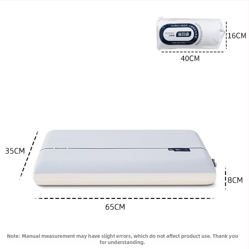 Vankúš z pamäťovej peny – hotelový štýl, obdĺžnikový tvar, Ice Silk látka, stredná podpora, 3D rezanie