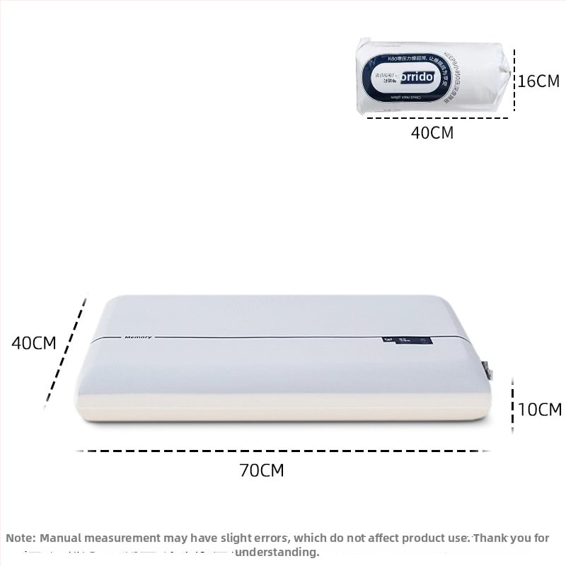 Vankúš z pamäťovej peny – hotelový štýl, obdĺžnikový tvar, Ice Silk látka, stredná podpora, 3D rezanie