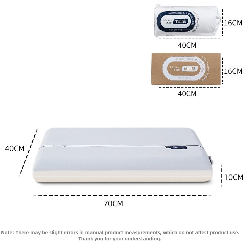 Vankúš z pamäťovej peny – hotelový štýl, obdĺžnikový tvar, Ice Silk látka, stredná podpora, 3D rezanie