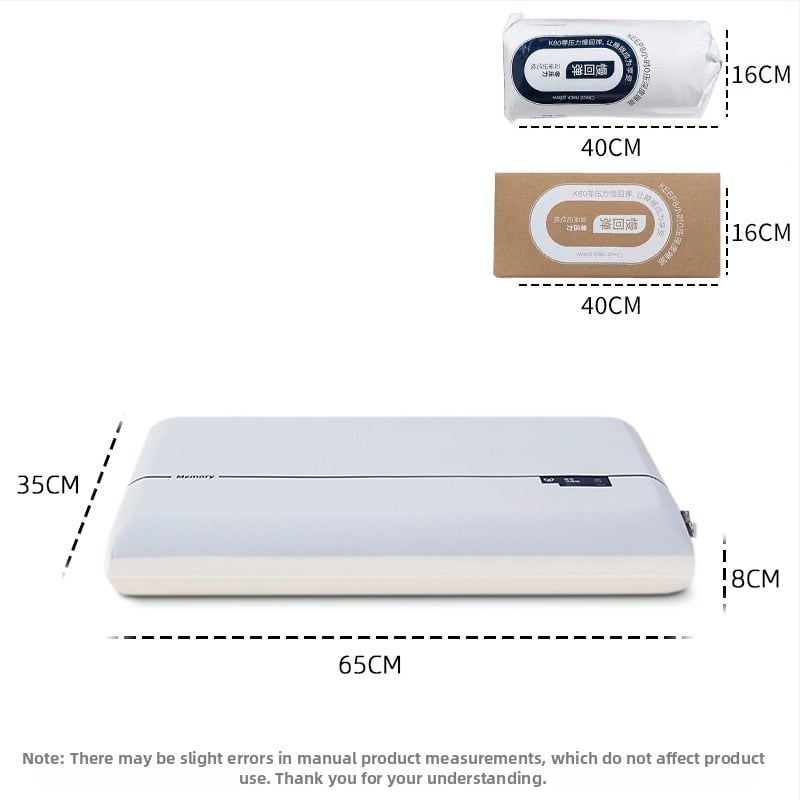 Vankúš z pamäťovej peny – hotelový štýl, obdĺžnikový tvar, Ice Silk látka, stredná podpora, 3D rezanie