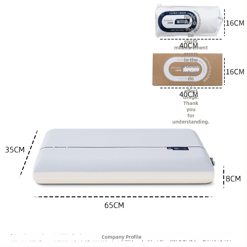 Vankúš z pamäťovej peny – hotelový štýl, obdĺžnikový tvar, Ice Silk látka, stredná podpora, 3D rezanie
