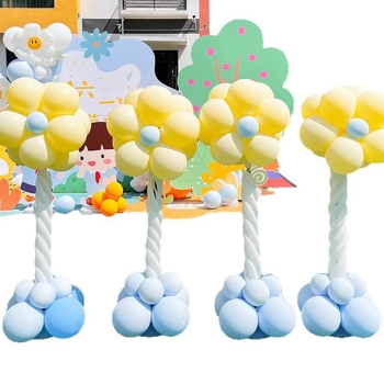 Stĺpec balónov s kvetmi – latexové okrúhle balóny, dekoratívne balóniky, vhodné pre školy a škôlky