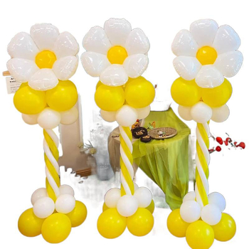 Stĺpec balónov s kvetmi – latexové okrúhle balóny, dekoratívne balóniky, vhodné pre školy a škôlky